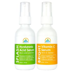 The Serum Set - Vitamin C and Hyaluronic Acid Skincare Gift Set for Tighter;  Hydrated;  and Youthful Skin (1oz) (2oz size: 2oz)